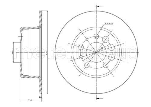Metelli MET-DBR23-0074 Metelli Brake Rotor Volvo