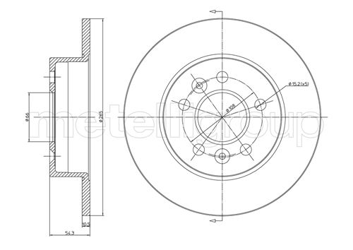 Metelli MET-DBR23-0482C Metelli Brake Rotor Renault