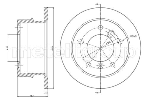 Metelli MET-DBR23-0491 Metelli Brake Rotor Mercedes Benz / VW