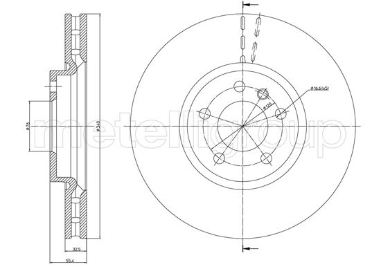 Metelli MET-DBR23-1470C Metelli Brake Rotor VW Lcv