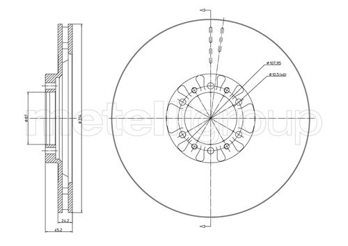 Metelli MET-DBR23-0709 Metelli Brake Rotor Mitsubishi