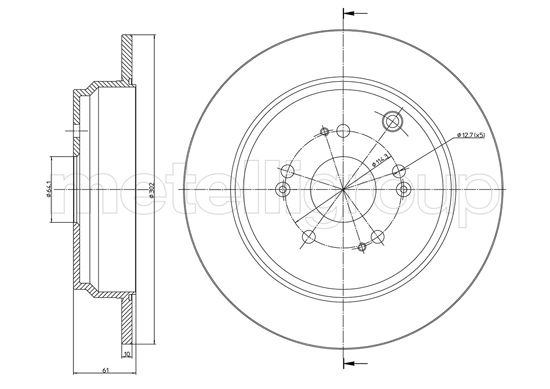 Metelli MET-DBR23-1276C Metelli Brake Rotor Honda