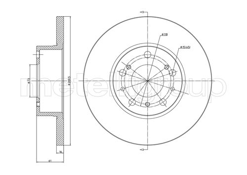 Metelli MET-DBR23-0161 Metelli Brake Rotor Citro+N / Fiat / Peugeot