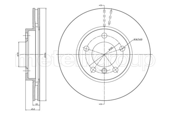 Metelli MET-DBR23-1408C Metelli Brake Rotor Mini