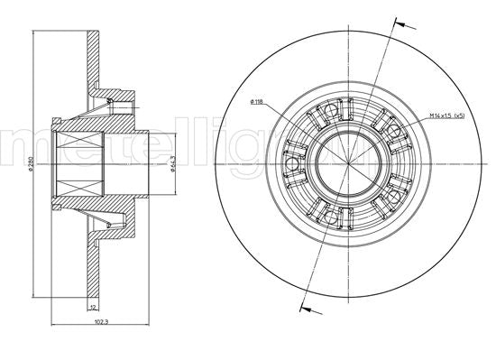 Metelli MET-DBR23-0844 Metelli Brake Rotor for Nissan / Opel / Renault