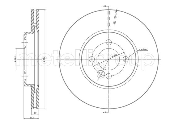 Metelli MET-DBR23-1042C Metelli Brake Rotor Mini
