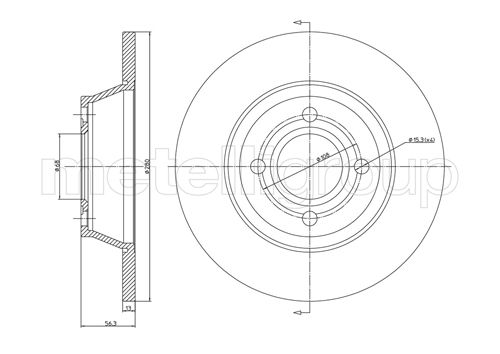 Metelli MET-DBR23-0329 Metelli Brake Rotor Audi