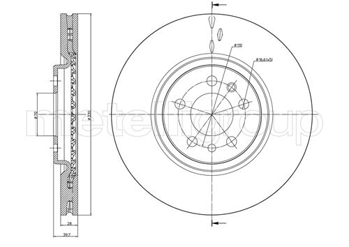 Metelli MET-DBR23-0906C Metelli Brake Rotor Alfa Romeo
