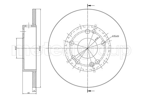 Metelli MET-DBR23-0103 Metelli Brake Rotor Mercedes Benz