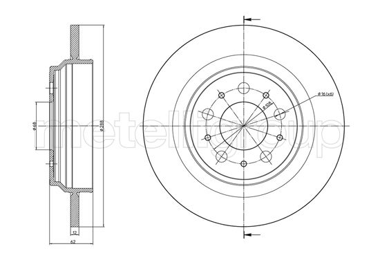 Metelli MET-DBR23-0973C Metelli Brake Rotor Volvo