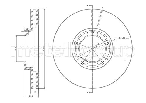 Metelli MET-DBR23-0716 Metelli Brake Rotor for Toyota Lcv / VW Lcv