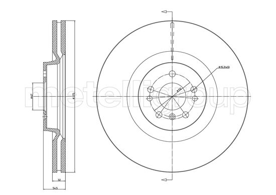 Metelli MET-DBR23-1206C Metelli Brake Rotor Mercedes Benz