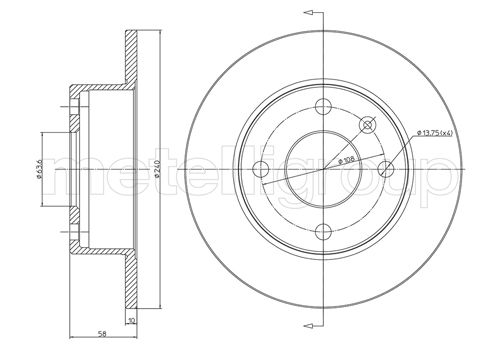 Metelli MET-DBR23-0072 Metelli Brake Rotor Ford Europe/ Lcv Truck