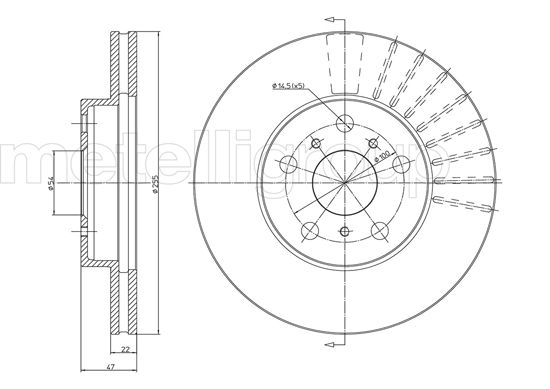 Metelli MET-DBR23-0289 Metelli Brake Rotor for Toyota