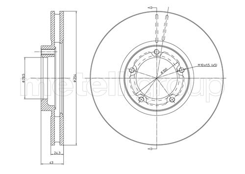 Metelli MET-DBR23-0459 Metelli Brake Rotor Ford Lcv Truck