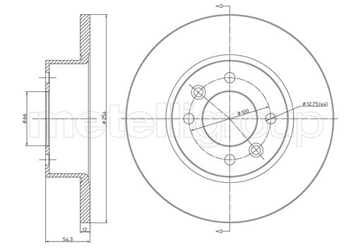 Metelli MET-DBR23-0218 Metelli Brake Rotor Renault