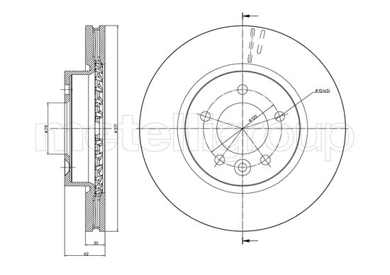 Metelli MET-DBR23-0933C Metelli Brake Rotor Land Rover