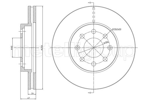 Metelli MET-DBR23-0718 Metelli Brake Rotor Daewoo