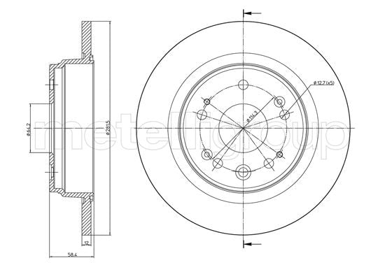 Metelli MET-DBR23-0956C Metelli Brake Rotor Honda