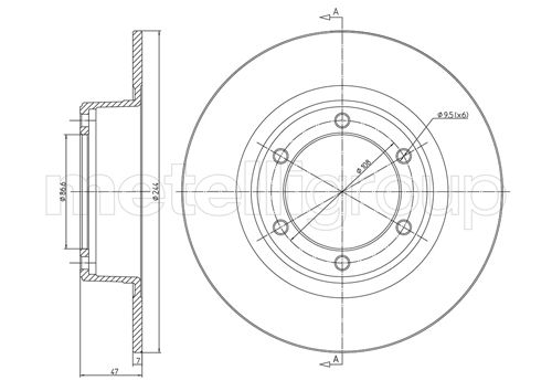 Metelli MET-DBR23-0016 Metelli Brake Rotor Citro+N