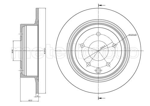 Metelli MET-DBR23-0903C Metelli Brake Rotor for Nissan