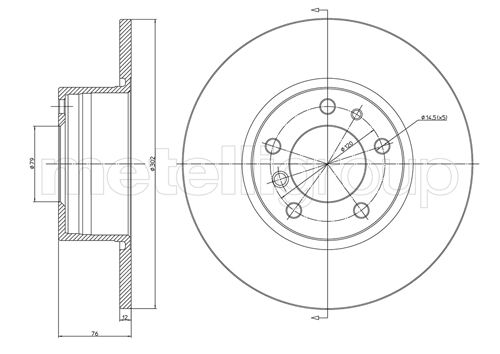 Metelli MET-DBR23-0187 Metelli Brake Rotor BMW