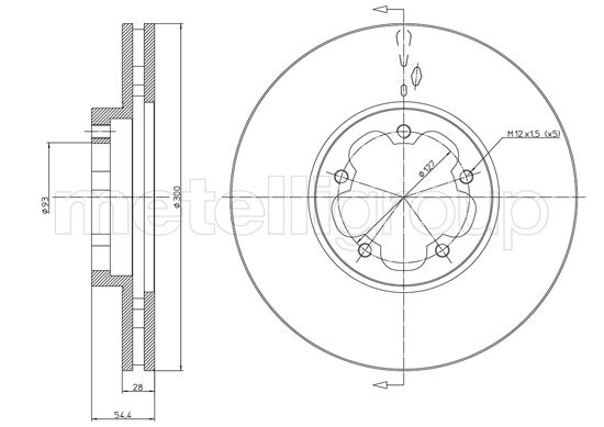 Metelli MET-DBR23-1494 Metelli Brake Rotor Ford Lcv Truck
