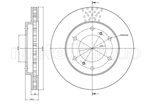 Metelli MET-DBR23-0777C Metelli Brake Rotor Mitsubishi