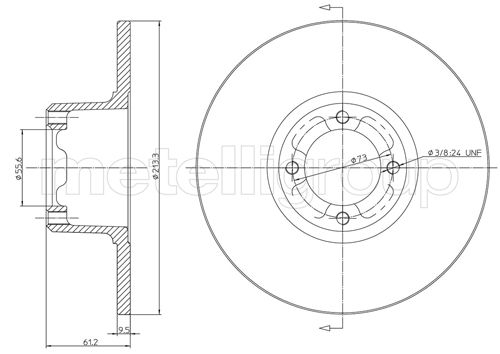 Metelli MET-DBR23-0220 Metelli Brake Rotor Innocenti / Rover