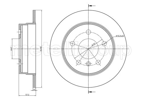Metelli MET-DBR23-0833C Metelli Brake Rotor Mercedes Benz