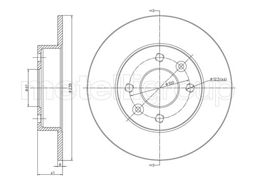 Metelli MET-DBR23-0107 Metelli Brake Rotor Renault / Lcv Truck