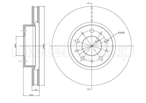 Metelli MET-DBR23-0310 Metelli Brake Rotor Volvo