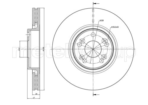 Metelli MET-DBR23-0673C Metelli Brake Rotor Renault