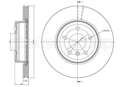 Metelli MET-DBR23-0752C Metelli Brake Rotor BMW
