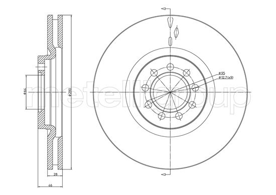 Metelli MET-DBR23-0914C Metelli Brake Rotor Iveco