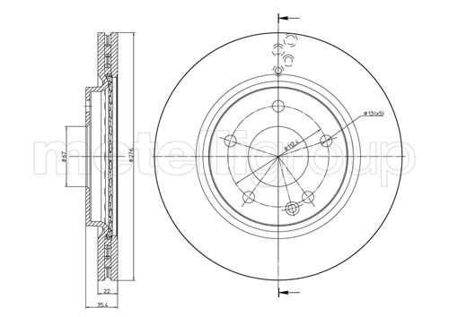 Metelli MET-DBR23-0759C Metelli Brake Rotor Mercedes Benz