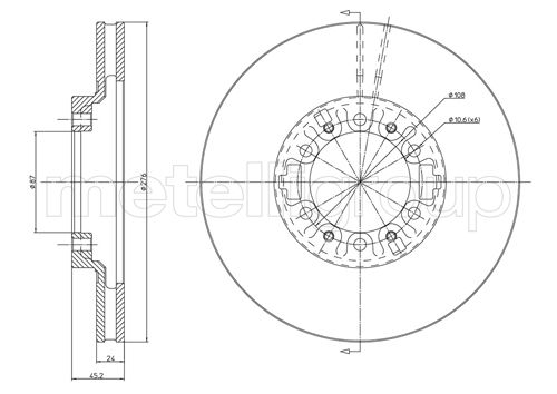 Metelli MET-DBR23-0463 Metelli Brake Rotor Mitsubishi