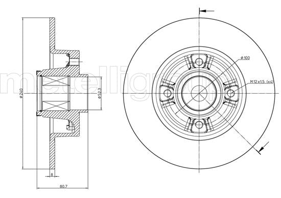 Metelli MET-DBR23-0722 Metelli Brake Rotor Renault / Lcv Truck