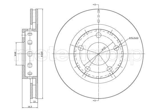 Metelli MET-DBR23-1123C Metelli Brake Rotor Audi