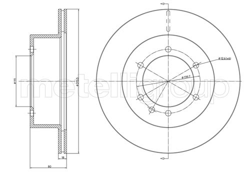 Metelli MET-DBR23-0679 Metelli Brake Rotor for Nissan