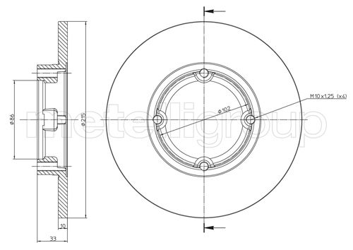 Metelli MET-DBR23-0756 Metelli Brake Rotor Suzuki / Lcv