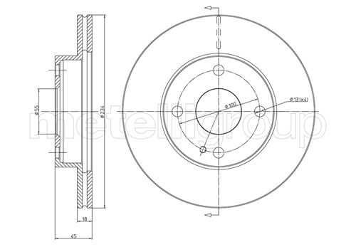 Metelli MET-DBR23-0276 Metelli Brake Rotor for Mazda