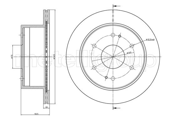Metelli MET-DBR23-1485 Metelli Brake Rotor Hyundai Lcv