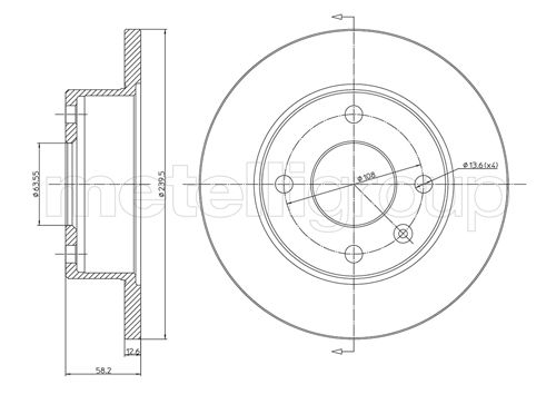 Metelli MET-DBR23-0098 Metelli Brake Rotor Ford Europe