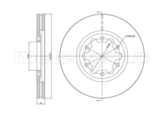 Metelli MET-DBR23-1190 Metelli Brake Rotor Ford Europe / for Mazda