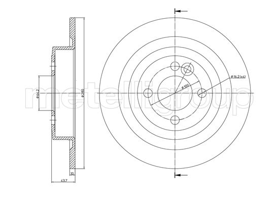 Metelli MET-DBR23-1231C Metelli Brake Rotor Mini