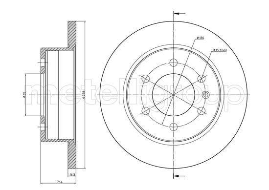 Metelli MET-DBR23-0936 Metelli Brake Rotor Mercedes Benz / VW