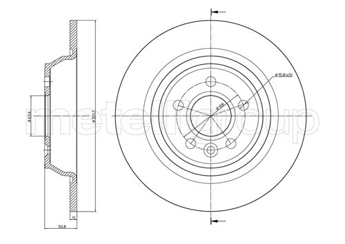 Metelli MET-DBR23-0897C Metelli Brake Rotor Ford Europe / Land Rover