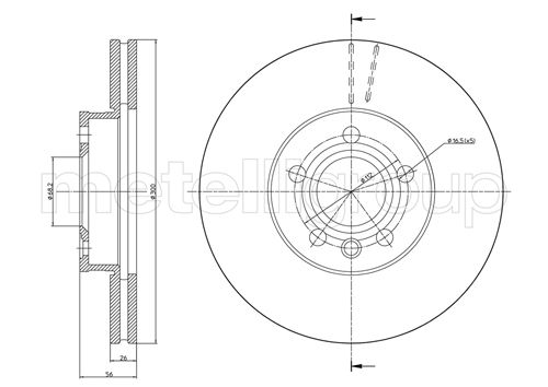 Metelli MET-DBR23-0736C Metelli Brake Rotor Ford Europe / Seat / VW