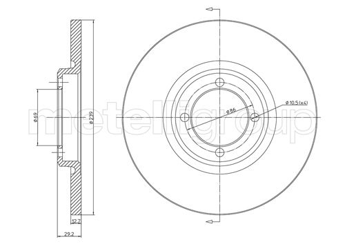 Metelli MET-DBR23-0127 Metelli Brake Rotor Volvo